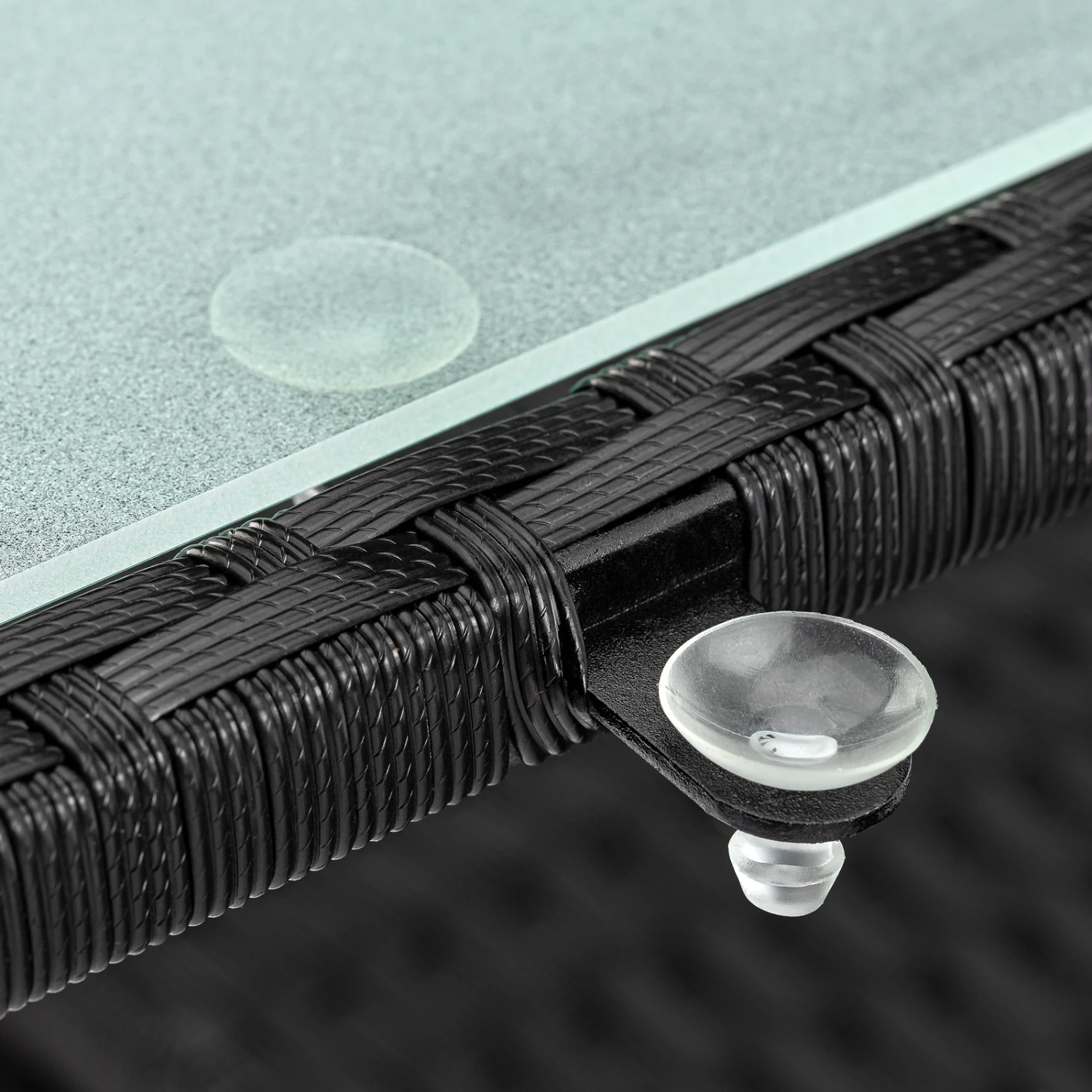 Polyrattan Garten-Sitzgruppe Nizza 7-tlg. Schwarz Milchglas 9 Polyrattan Garten-Sitzgruppe Nizza 7-tlg. Schwarz Milchglas – Bild 7