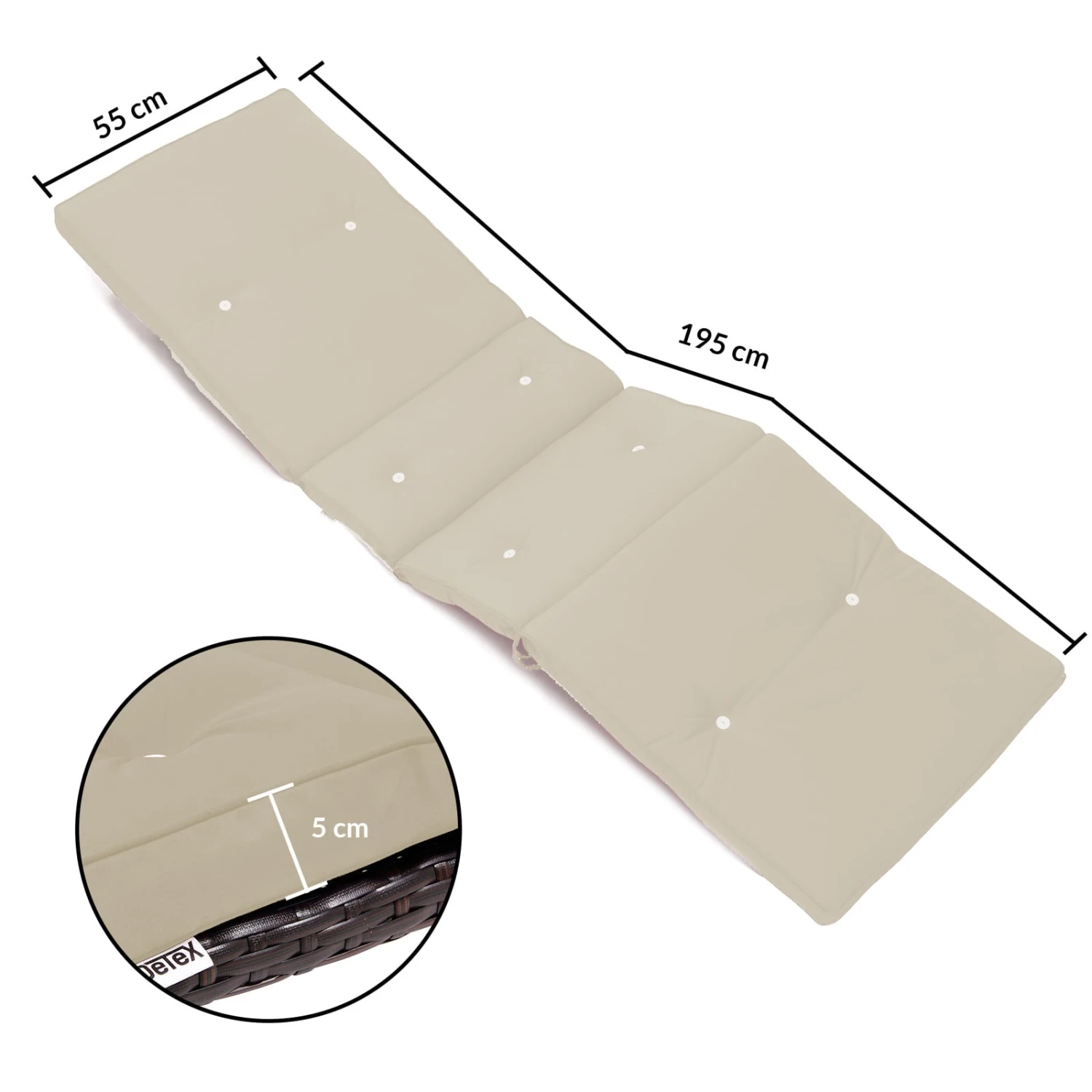 Sonnenliege Tami Sun Inkl. Auflage Creme 9 Sonnenliege Tami Sun Inkl. Auflage Creme – Bild 7