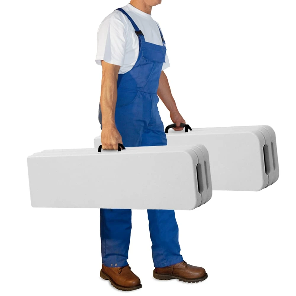 Bierbank 2er-Set Weiß Kunststoff 180cm 6 Bierbank 2er-Set Weiß Kunststoff 180cm – Bild 4