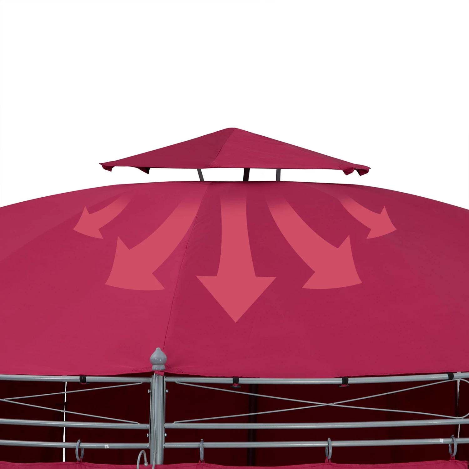 Pavillon Toscana Bordeauxviolett Ø3,5m UV-Schutz 50+ 4 Pavillon Toscana Bordeauxviolett Ø3,5m UV-Schutz 50+ – Bild 2