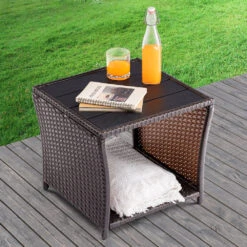 Polyrattan Beistelltisch Vedis Braun 45x45x40cm -Gartenmöbel Geschäft 0794a2e060dbb42084cd506933fefdef de 109509d 12 1