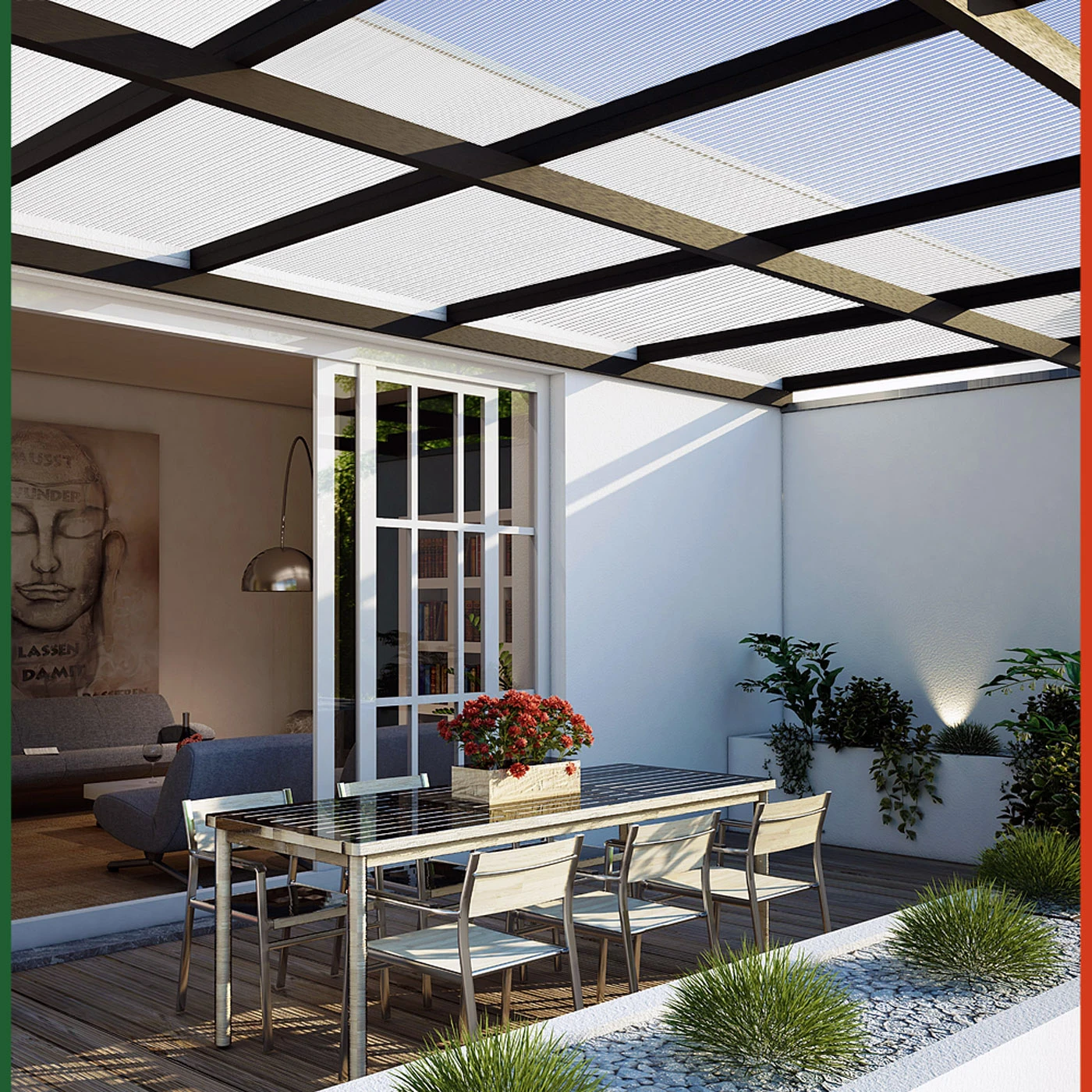 Hohlkammerstegplatten 14er-Set Transparent 10,25m² 6 Hohlkammerstegplatten 14er-Set Transparent 10,25m² – Bild 5