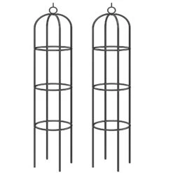 Rosensäule 2er-Set Schwarz 200x40cm