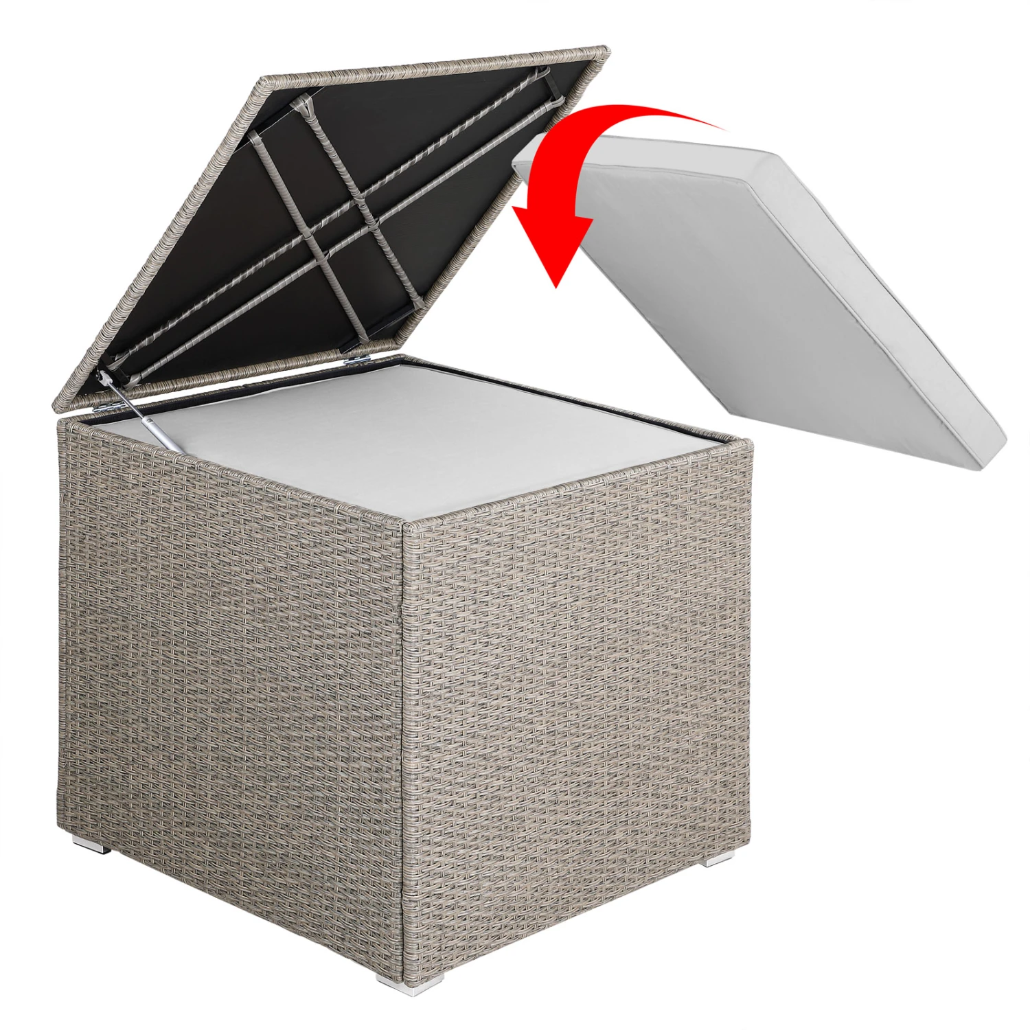 Polyrattan Auflagenbox Creme 318L 5 Polyrattan Auflagenbox Creme 318L – Bild 3