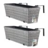 Polyrattan Blumenkasten 2er-Set Grau -Gartenmöbel Geschäft 1785210bb41ba59f601dfb2c1b5222a8 a de 108646g20 1