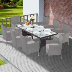 Polyrattan Gartentisch Takeo Braun 190x90x74cm Glas -Gartenmöbel Geschäft 1aa9b3e30002dea6f0e7332a35976fac de 995693d 32 1