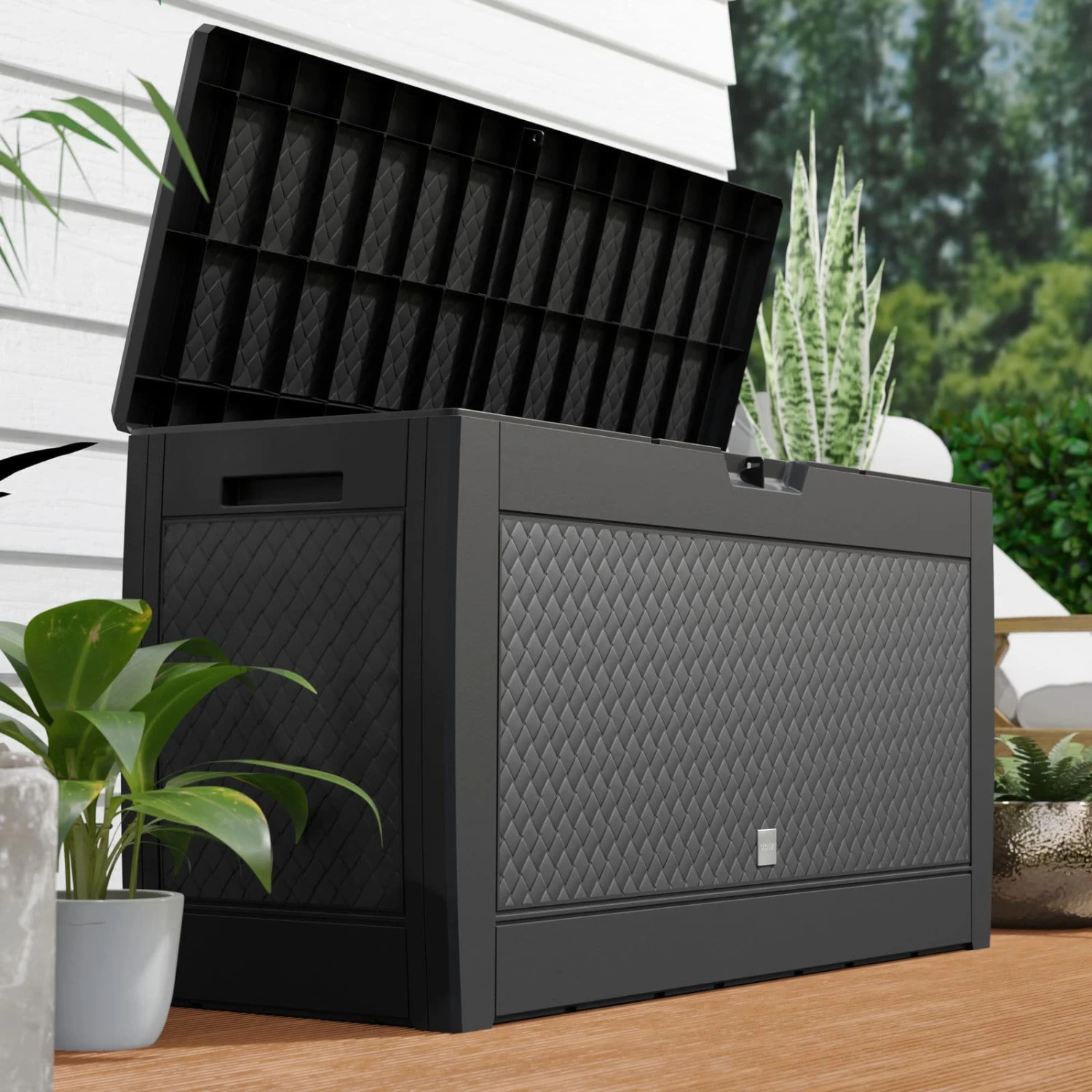 Auflagenbox Matuba Anthrazit 310L Rollen 4 Auflagenbox Matuba Anthrazit 310L Rollen – Bild 2