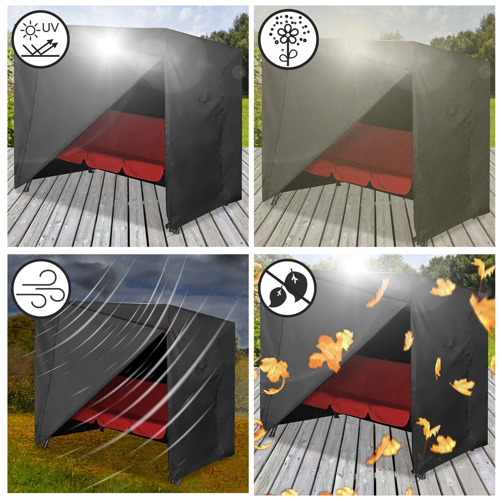 Abdeckplane Hollywoodschaukel Anthrazit 185x117x170/150cm 4 Abdeckplane Hollywoodschaukel Anthrazit 185x117x170/150cm – Bild 2