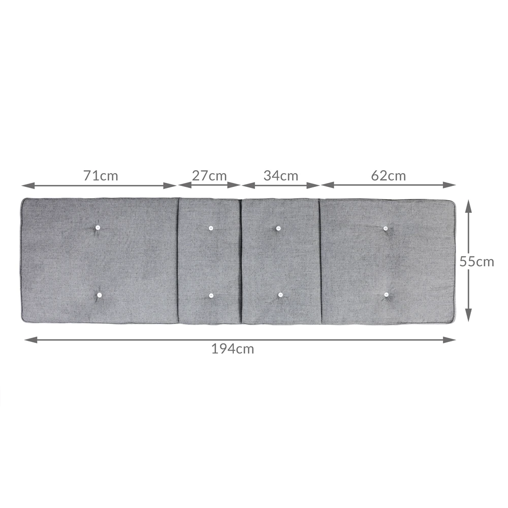 Auflage Tami Sun Grau Meliert 194x55x5cm 7 Auflage Tami Sun Grau Meliert 194x55x5cm – Bild 5
