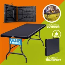 Klapptisch Anthrazit Kunststoff 183x75x73cm -Gartenmöbel Geschäft 1d405c15111b06cf9c08b2371e95c646 77