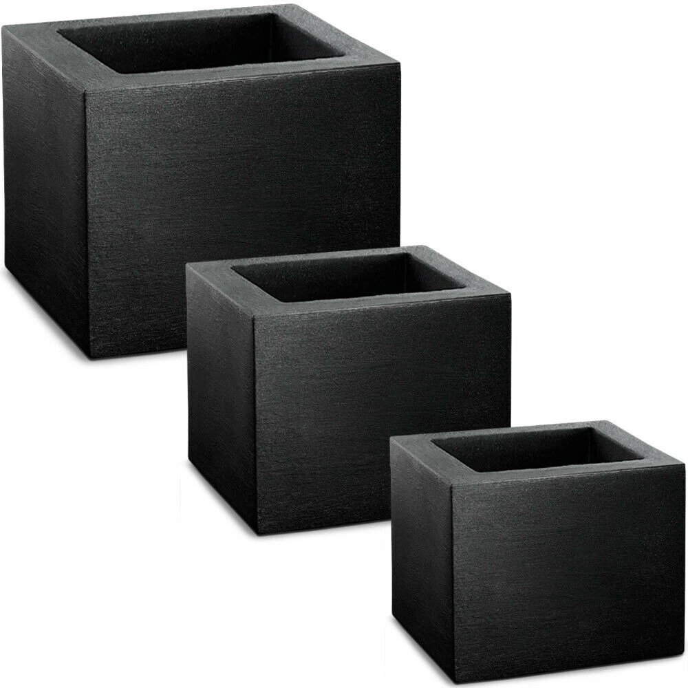 Blumentopf 3er-Set Anthrazit 50/40/30cm 3 Blumentopf 3er-Set Anthrazit 50/40/30cm