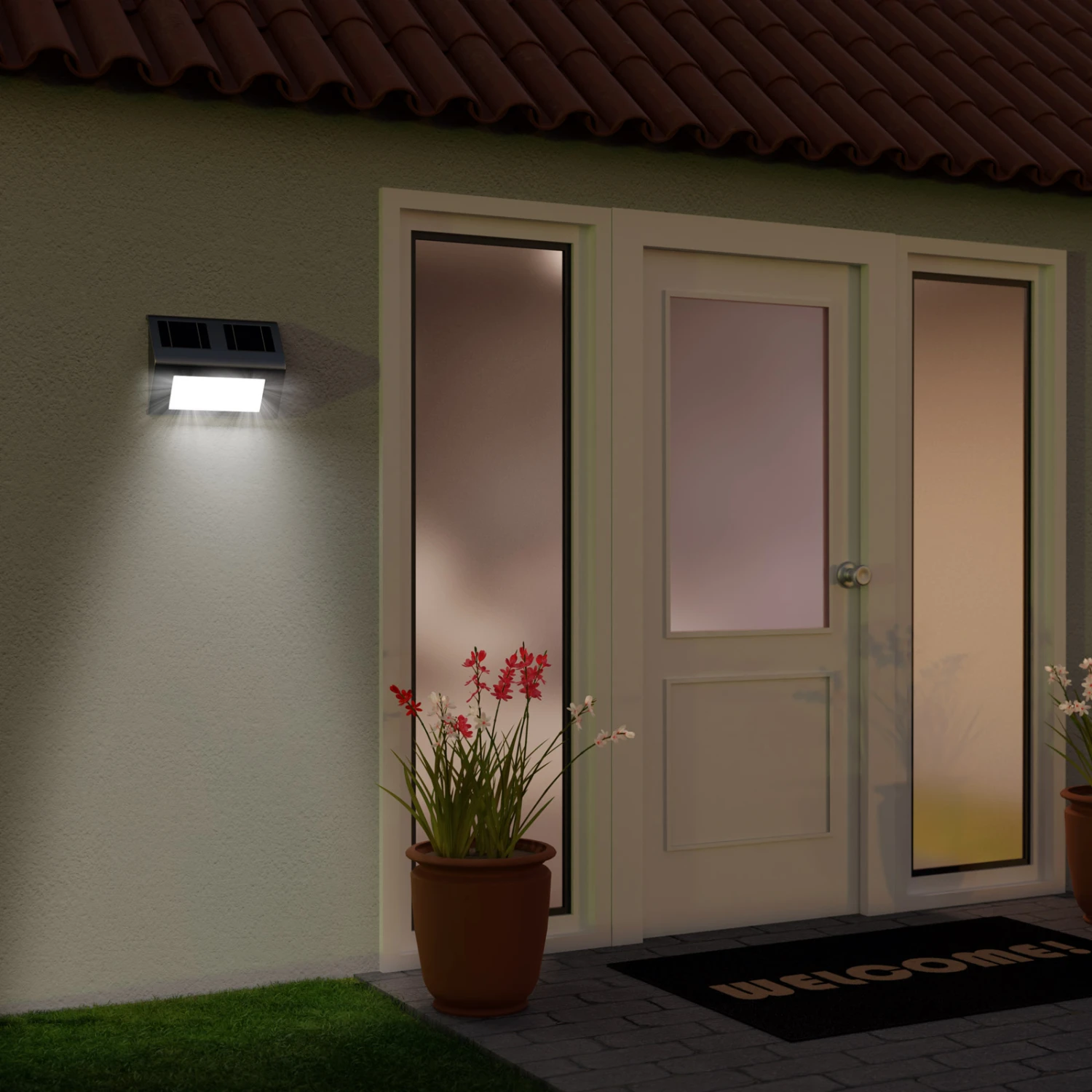LED Solar-Wandleuchte 2er-Set Edelstahl 13 LED Solar-Wandleuchte 2er-Set Edelstahl – Bild 11