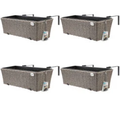 Polyrattan Blumenkasten 4er-Set Creme