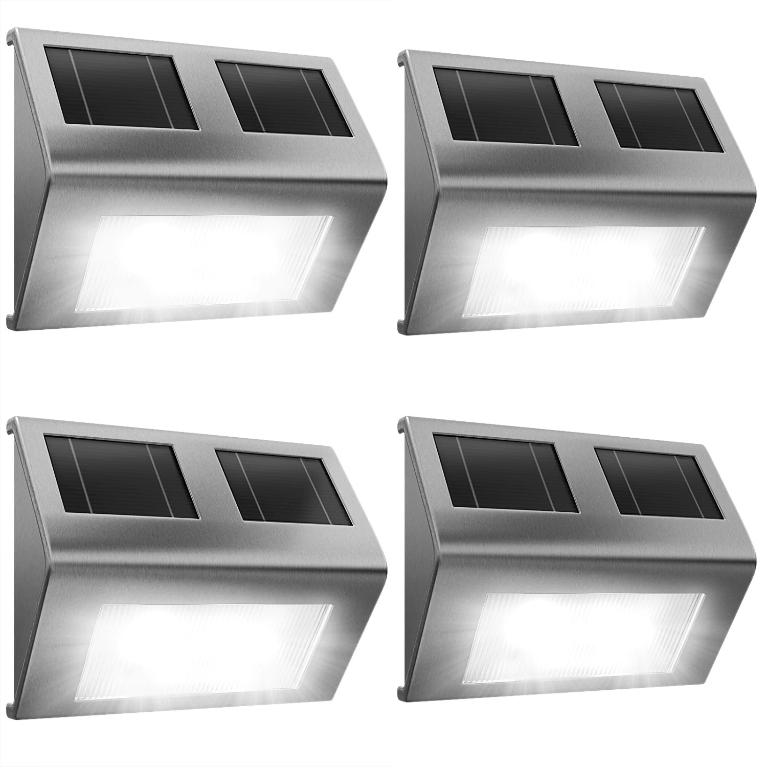 LED Solar-Wandleuchte 4er-Set Edelstahl 11 LED Solar-Wandleuchte 4er-Set Edelstahl – Bild 9