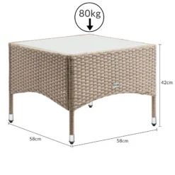 Polyrattan Beistelltisch Grau-Beige 58x58x42cm -Gartenmöbel Geschäft 20b99006cd5921de725916e022528c23 de 108637d 3 1 2