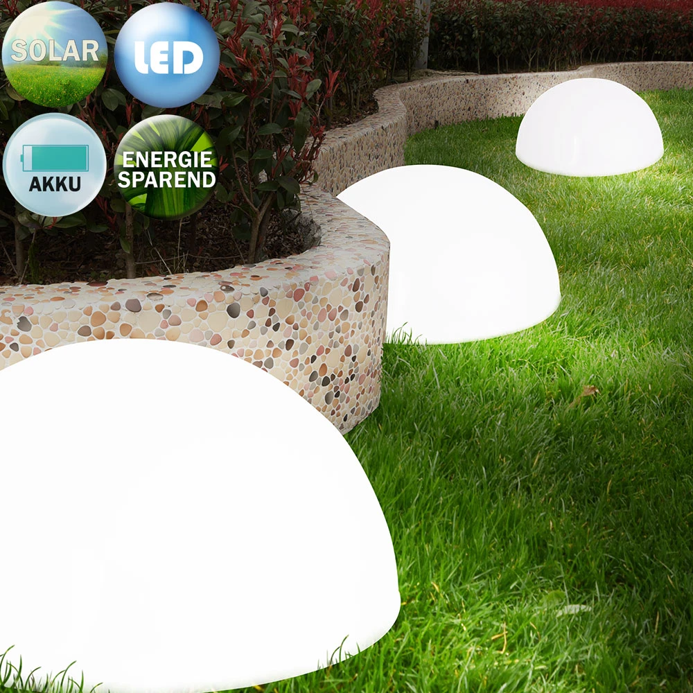 LED Solarleuchte 3er-Set Halbrund 4 LED Solarleuchte 3er-Set Halbrund – Bild 2