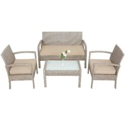 Polyrattan Garten-Sitzgruppe 4-tlg. Creme 26 Polyrattan Garten-Sitzgruppe 4-tlg. Creme -Gartenmöbel Geschäft 240f8e8f63b2e879f997a74aa58c29a4 a de 108686g 1 1