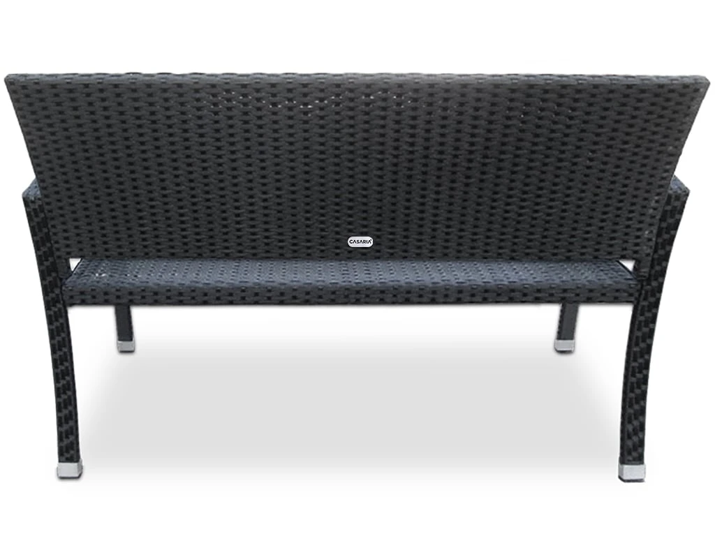 Polyrattan Gartenbank Schwarz 122x58x87cm 8 Polyrattan Gartenbank Schwarz 122x58x87cm – Bild 6