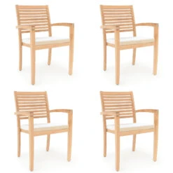 Sitzkissen Toscana 4er-Set Weiß 60x60x7cm