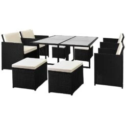Polyrattan Garten-Sitzgruppe 9-tlg. Schwarz/Creme 20 Polyrattan Garten-Sitzgruppe 9-tlg. Schwarz/Creme -Gartenmöbel Geschäft 25d87063e785167796456ffcade319c4 a de 101563g20