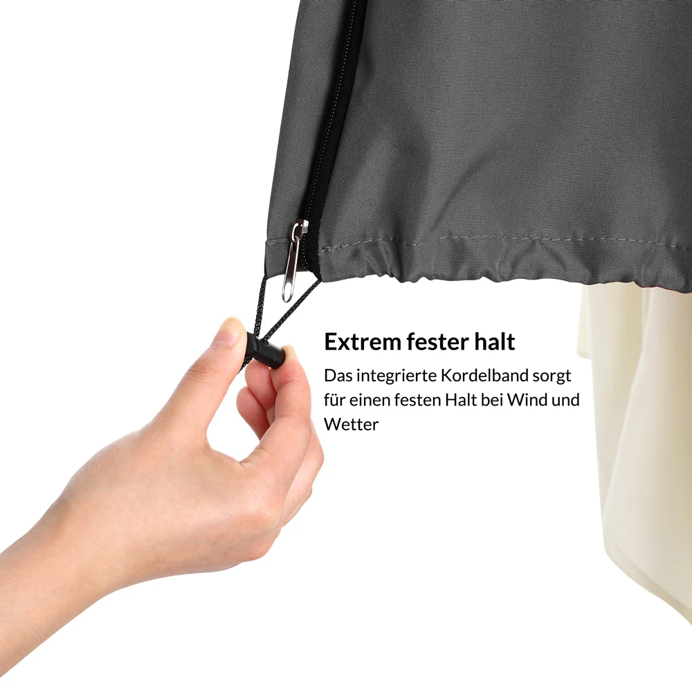 Abdeckung Ampelschirm Anthrazit 3,5m Reißverschluss 12 Abdeckung Ampelschirm Anthrazit 3,5m Reißverschluss – Bild 10