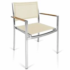 Gartenstuhl Bari Creme 90x57x63cm Stapelbar