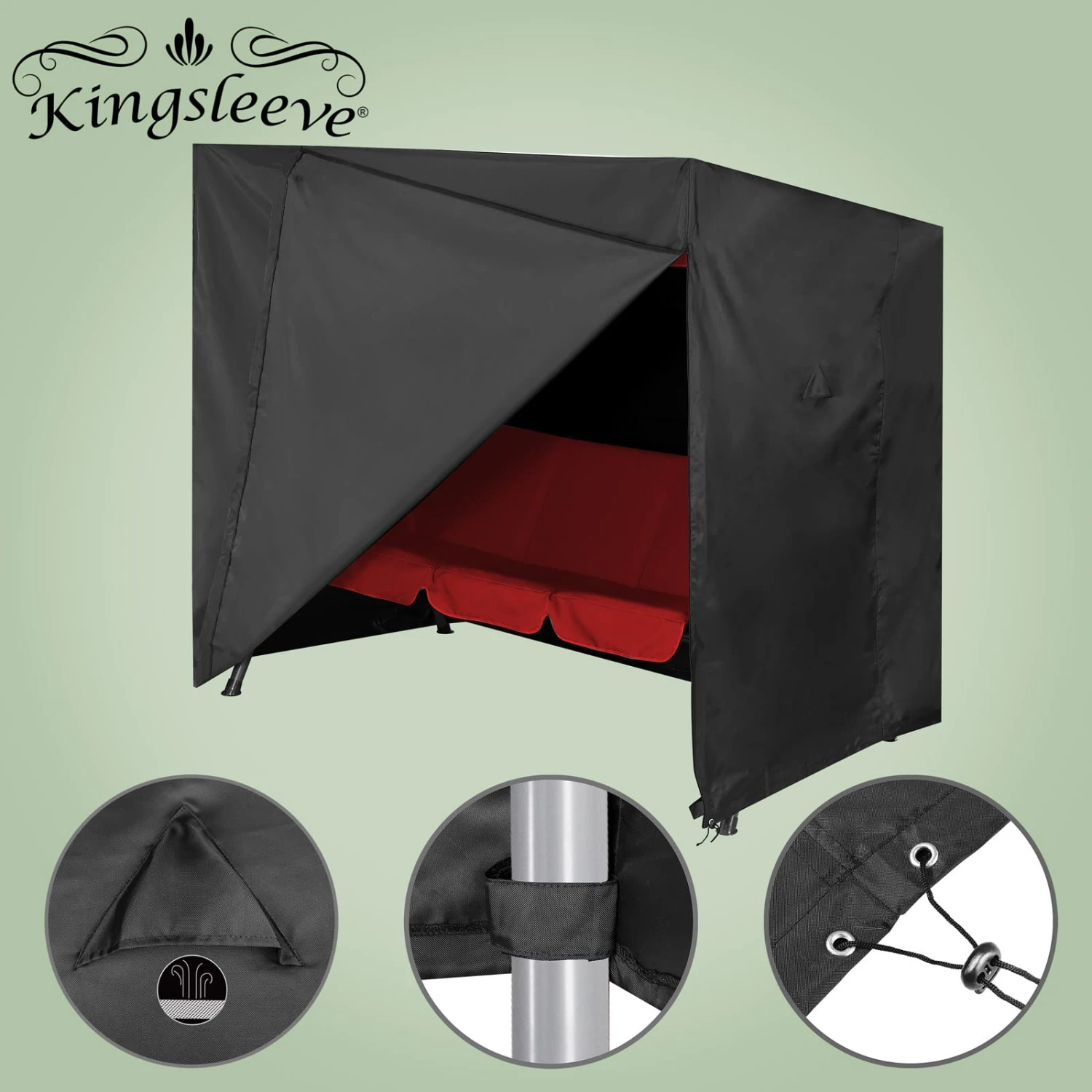 Abdeckplane Hollywoodschaukel Anthrazit 185x117x170/150cm 6 Abdeckplane Hollywoodschaukel Anthrazit 185x117x170/150cm – Bild 4