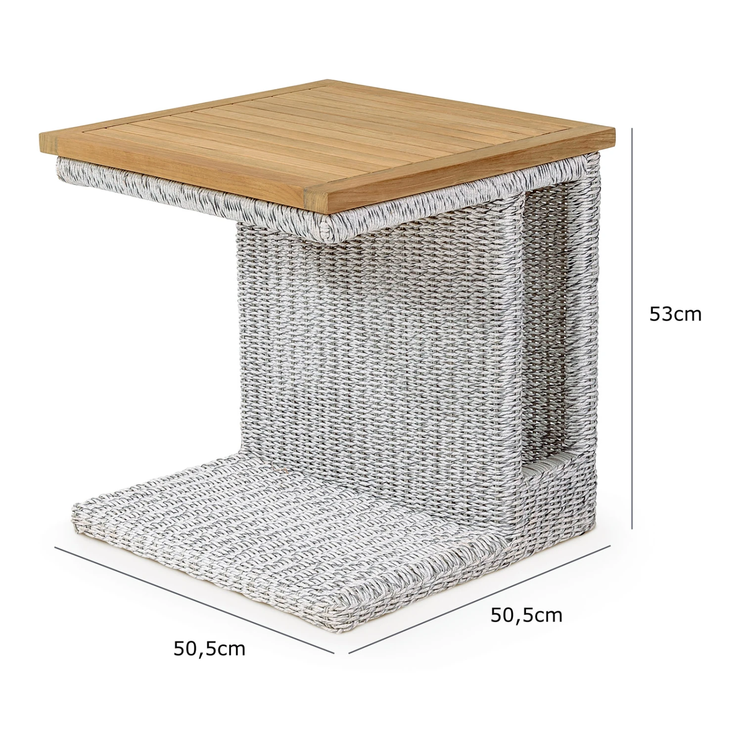 Polyrattan Beistelltisch Havanna Weiß/Grau 5 Polyrattan Beistelltisch Havanna Weiß/Grau – Bild 3