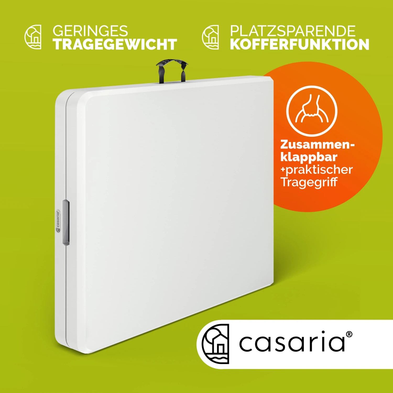 Buffettisch Weiß Kunststoff 183x76cm Klappbar 7 Buffettisch Weiß Kunststoff 183x76cm Klappbar – Bild 5