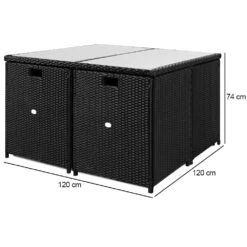 Polyrattan Garten-Sitzgruppe 9-tlg. Schwarz/Creme 22 Polyrattan Garten-Sitzgruppe 9-tlg. Schwarz/Creme -Gartenmöbel Geschäft 337e0df7787ad3e878bb561cba1d707a de 102279d 6