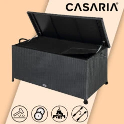 Polyrattan Auflagenbox Schwarz 122x56x61cm Griffe 35 Polyrattan Auflagenbox Schwarz 122x56x61cm Griffe -Gartenmöbel Geschäft 3468d5f484c73320c33e652189afc455 de 102318d 20 1