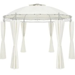 Pavillon Toscana Beige Ø3,5m UV-Schutz 50+