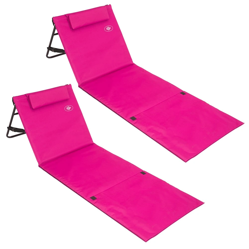 Strandmatte 2er-Set Pink 158x56x45,5cm Gepolstert 3 Strandmatte 2er-Set Pink 158x56x45,5cm Gepolstert
