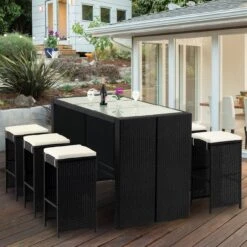 Polyrattan Bar-Set Rio 7-tlg. Schwarz Inkl. Sitzauflagen -Gartenmöbel Geschäft 39a8eae0116c96b7feef8f2ab179d407 de 991074d 14 1