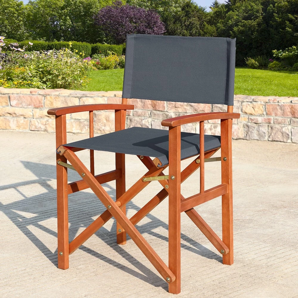 Regiestuhl Cannes 2er-Set Anthrazit Eukalyptus FSC®-zertifiziert 4 Regiestuhl Cannes 2er-Set Anthrazit Eukalyptus FSC®-zertifiziert – Bild 2