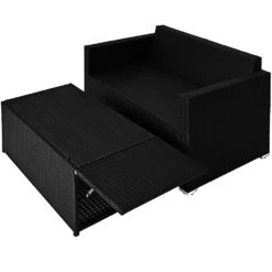 Polyrattan Bank Schwarz/Creme Mit Stauraum -Gartenmöbel Geschäft 3af45fb30582f34df3a0130a69c193f4 de 991016d 8 1