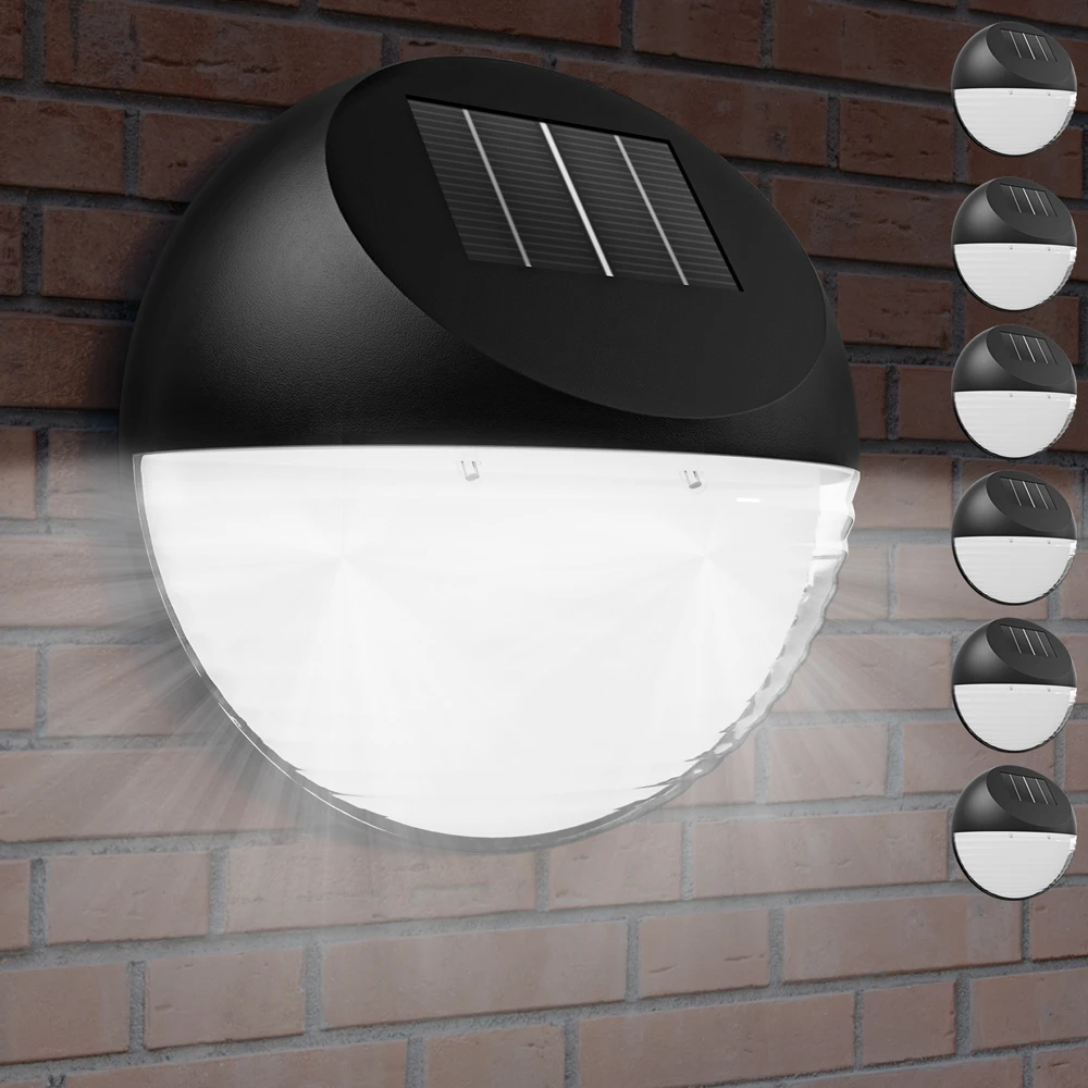 LED Solarwandleuchte 6er-Set Ø11cm 4 LED Solarwandleuchte 6er-Set Ø11cm – Bild 2