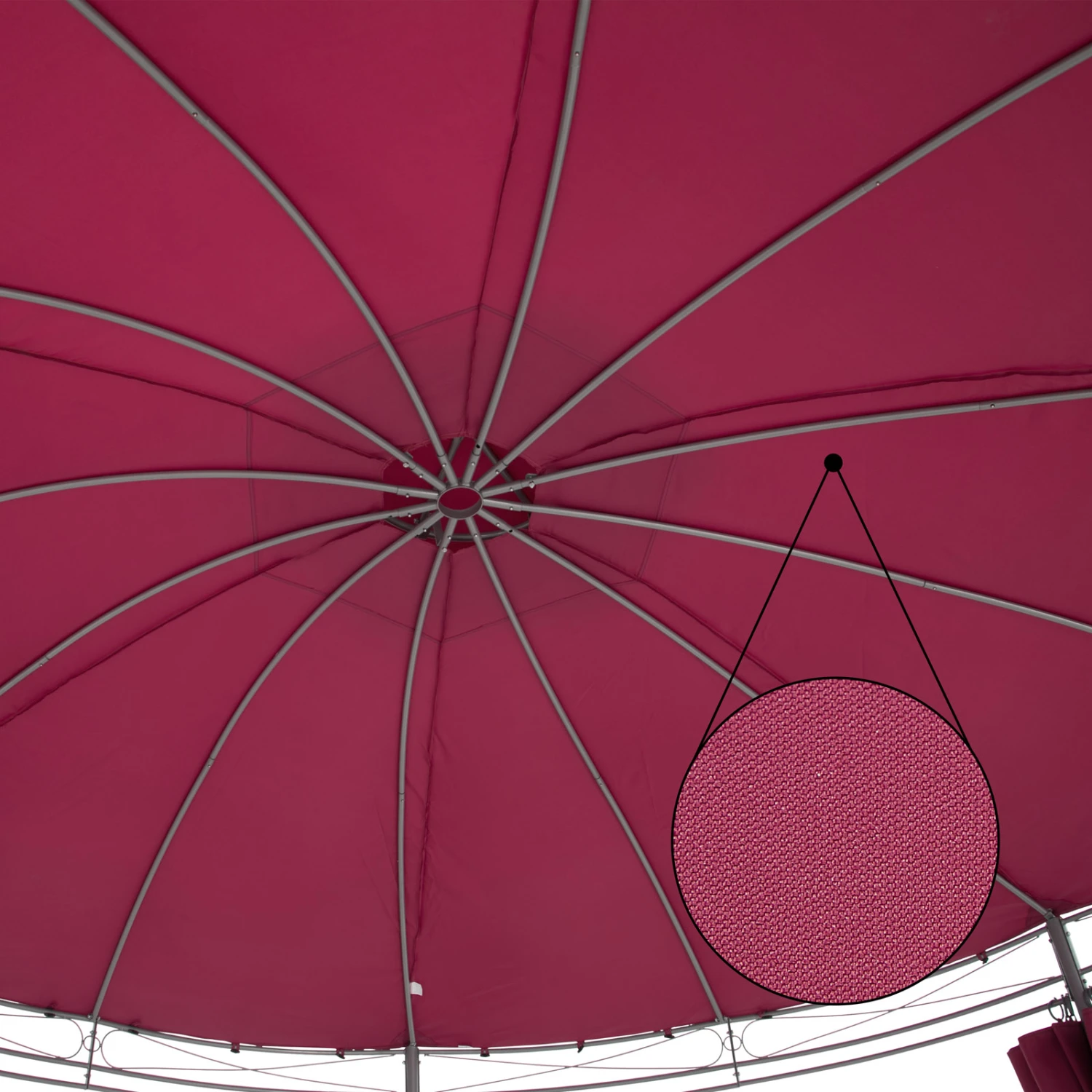 Pavillon Toscana Bordeauxviolett Ø3,5m UV-Schutz 50+ 5 Pavillon Toscana Bordeauxviolett Ø3,5m UV-Schutz 50+ – Bild 3