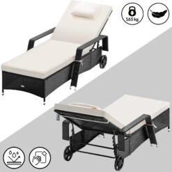 Polyrattan Sonnenliege Schwarz/Creme 193x90x43cm 14 Polyrattan Sonnenliege Schwarz/Creme 193x90x43cm -Gartenmöbel Geschäft 42446390942e79ea3d6a2ccfd218c735 de 995627d 16 1