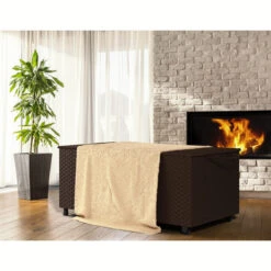 Polyrattan Auflagenbox Braun 122x56x61cm Rollen