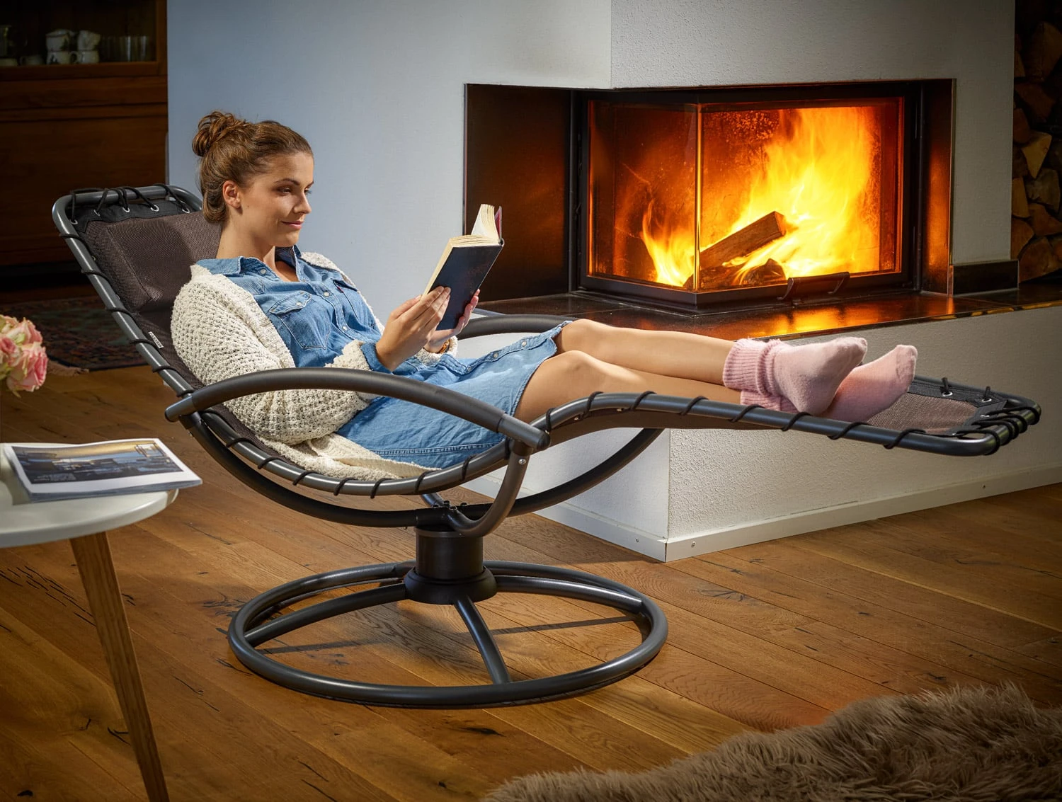 Relaxliege Eve Mokka Mit Schaukelfunktion 3 Relaxliege Eve Mokka Mit Schaukelfunktion