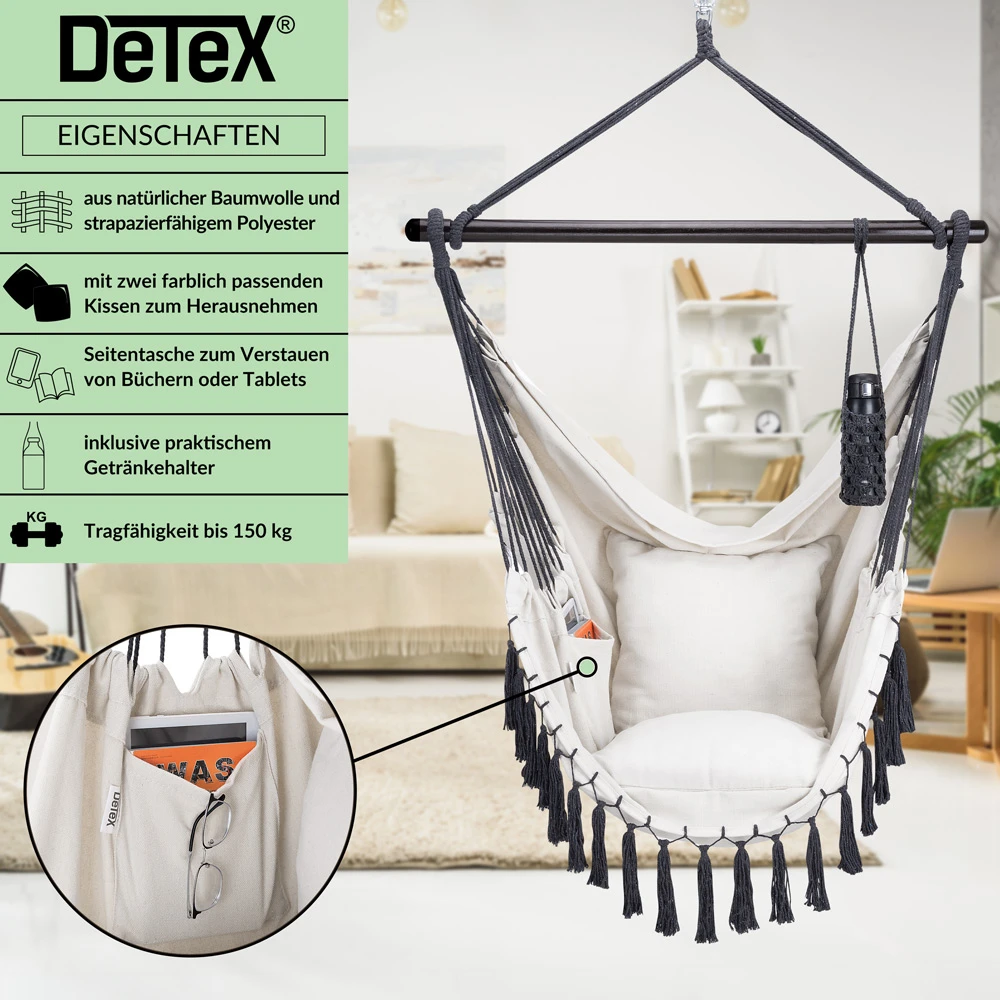 Hängesessel Creme 170x100x150cm 6 Hängesessel Creme 170x100x150cm – Bild 4