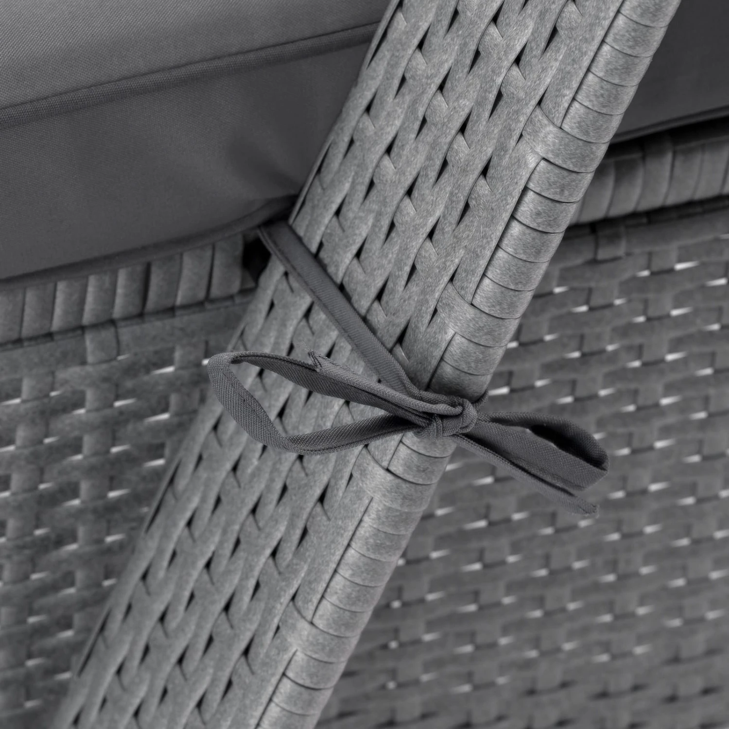 Polyrattan Sonnenliege Grau/Anthrazit 193x90x43cm 6 Polyrattan Sonnenliege Grau/Anthrazit 193x90x43cm – Bild 4