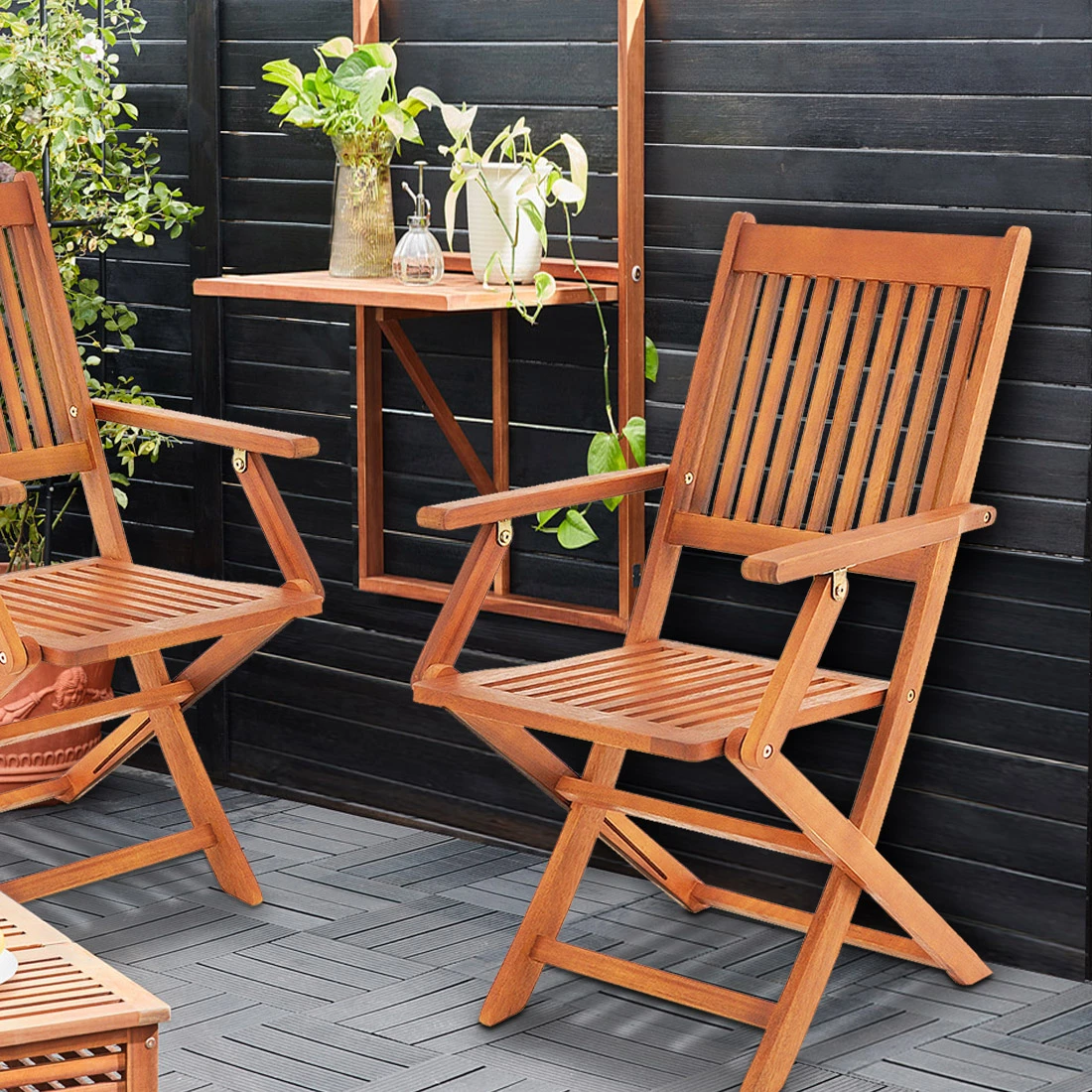 Balkonhängetisch Inkl. 2 Stühle 3-tlg. Akazienholz FSC®-zertifiziert 10 Balkonhängetisch Inkl. 2 Stühle 3-tlg. Akazienholz FSC®-zertifiziert – Bild 8