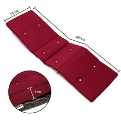 Auflage Sunlounger Rot 195x55x5cm -Gartenmöbel Geschäft 54383aa35733003bcb9c068004cb358f de 101081d 12