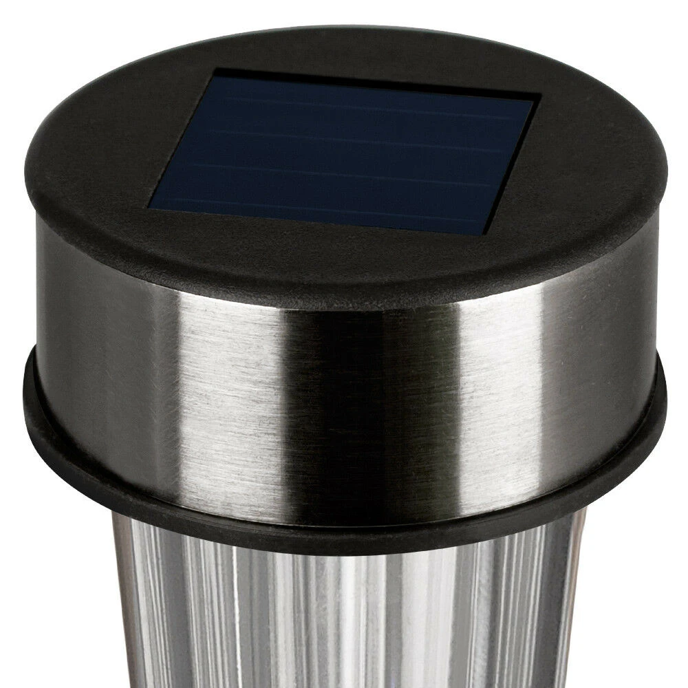 LED Solarleuchte 8er-Set Edelstahl 37cm 7 LED Solarleuchte 8er-Set Edelstahl 37cm – Bild 5