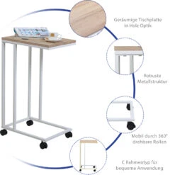 Beistelltisch Weiß 50x35x65/70cm Mit Rollen -Gartenmöbel Geschäft 5531d327be07330b53be7c80c2e4c6ee de 108648d 3 1 1