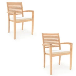 Sitzkissen Toscana 2er-Set Weiß 60x60x7cm