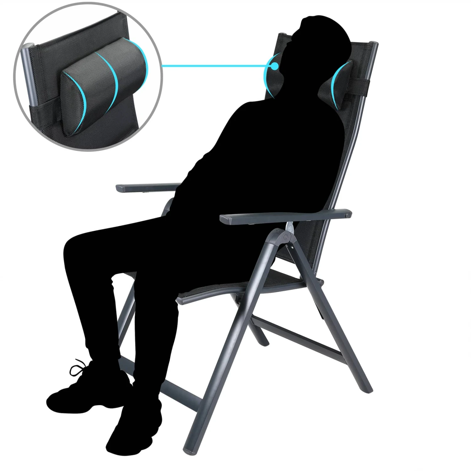 Gartenstuhl Bern Premium 2er-Set Anthrazit Gepolstert 10 Gartenstuhl Bern Premium 2er-Set Anthrazit Gepolstert – Bild 8