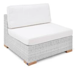 Polyrattan Mittel-Modul Havanna Weiß/Grau
